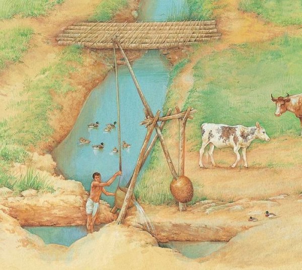 Колодец журавль в древнем Египте