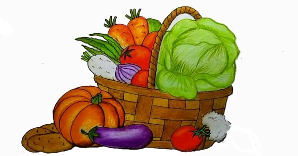 Овощи и фрукты рисунок