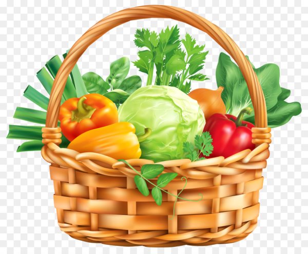 Корзина с овощами и фруктами