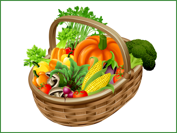 Корзина с овощами и фруктами