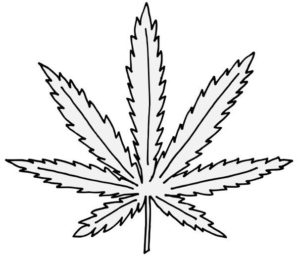 Лист конопли трафарет