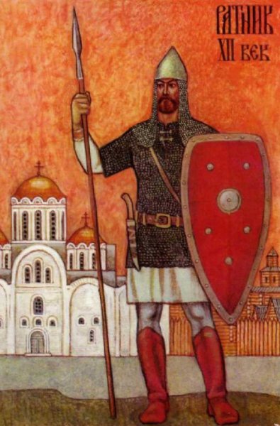 Русский дружинник Александра Невского раскраска