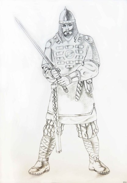 Русский дружинник Александра Невского раскраска