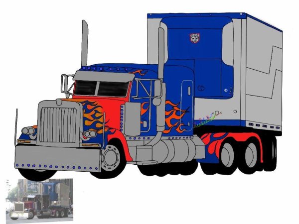 Оптимус Прайм грузовик сбоку