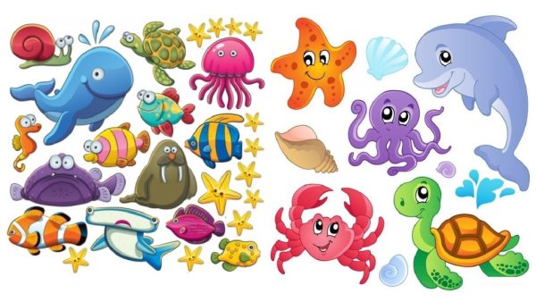 Раскраска морские обитатели