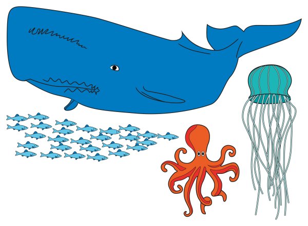 Раскраска морские обитатели