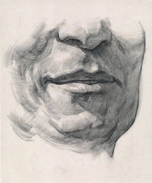 Нарисовать губы мужские