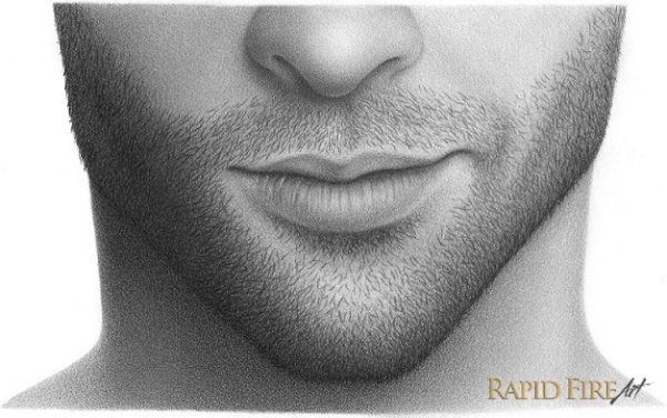 Рисование мужских губ