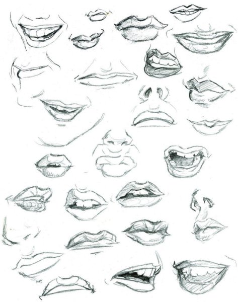 Рот карандашом