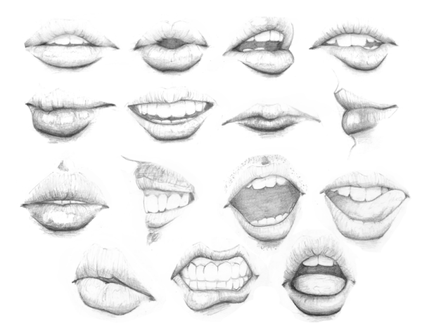 Рисование мужских губ