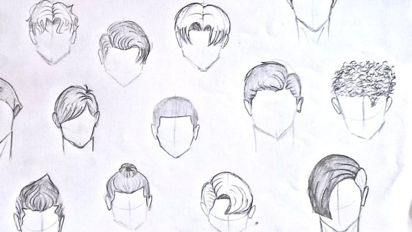 Мужские прически рисунок