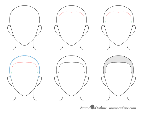 Поэтапное рисование мужских волос