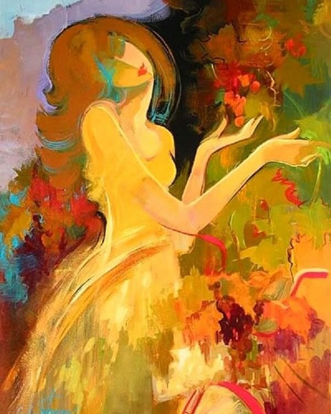 Девушка осень иллюстрация