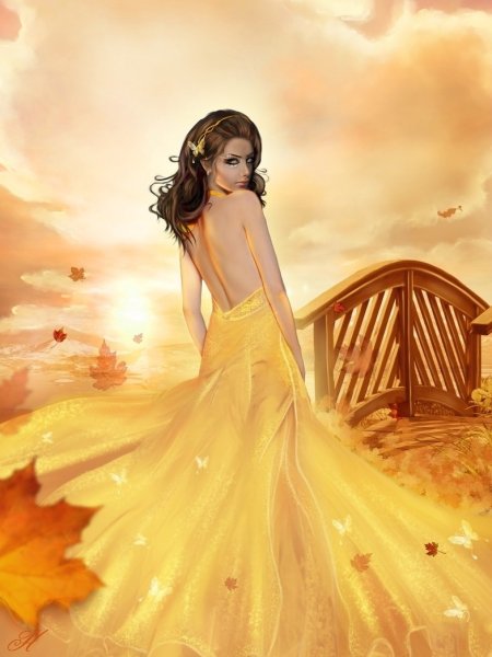 Осень в виде девушки