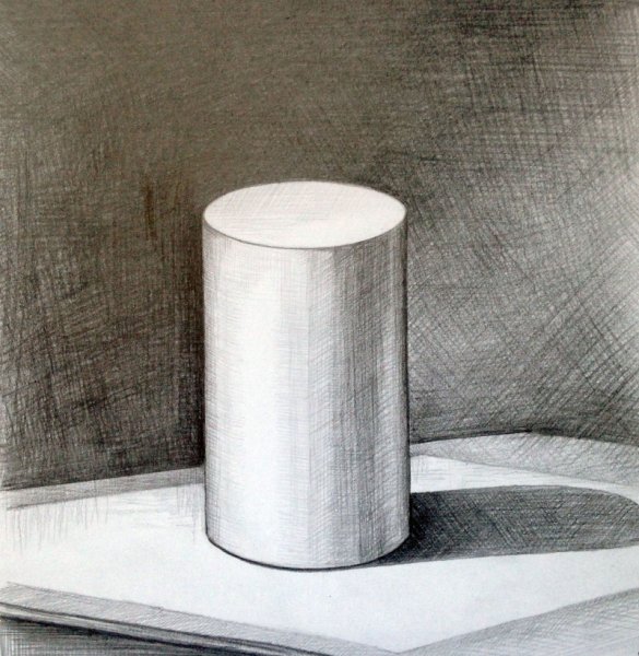 Цилиндр Академический рисунок штриховка