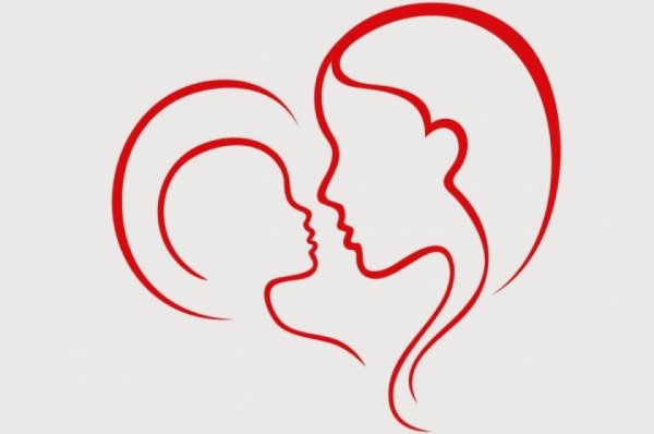 Силуэт мамы с ребенком