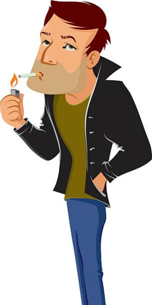 Мультяшный человек с сигаретой