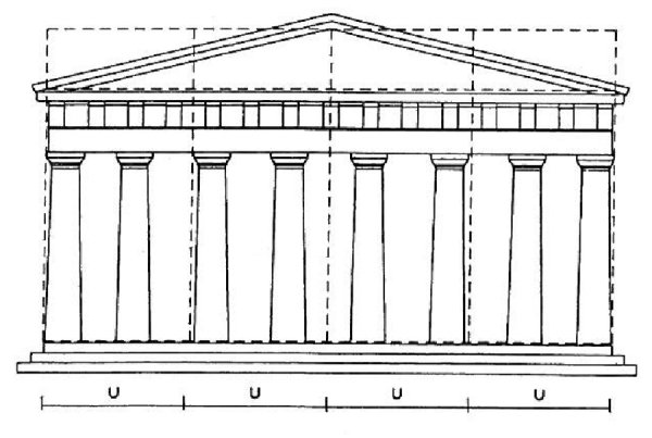 Храм Афины Парфенон черно белый