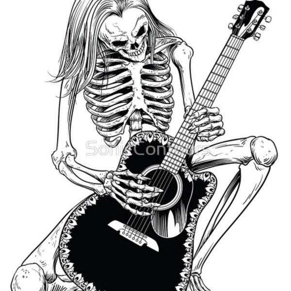 Череп с гитарой