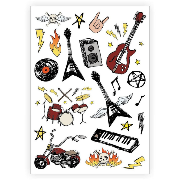 Наклейки в стиле рок-н-ролла