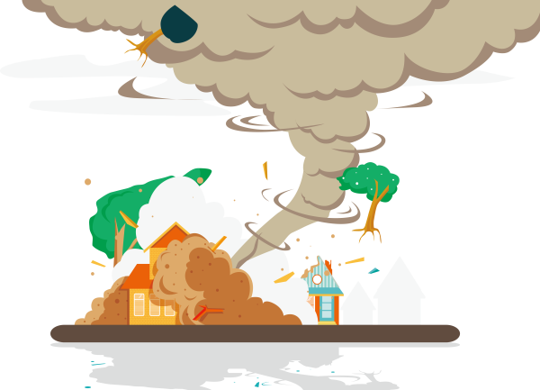 Рисунки акварелью с смерчем