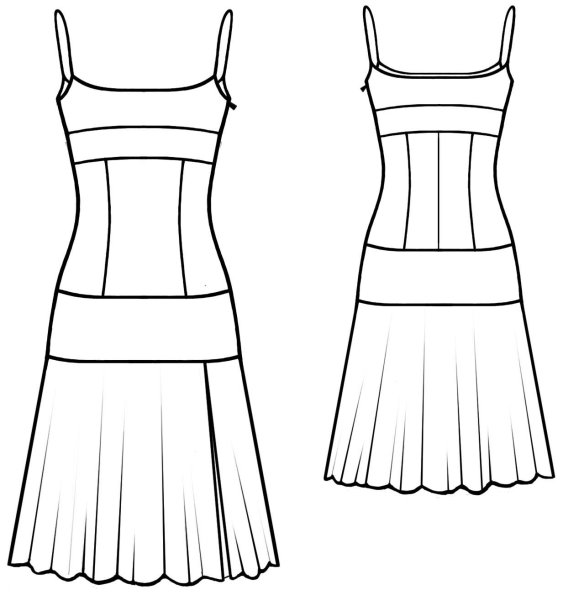 Трафарет сарафана для рисования
