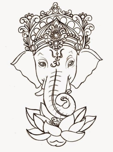 Ганеша тату эскизы