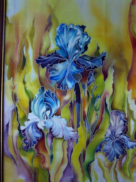 Холодный батик ирисы