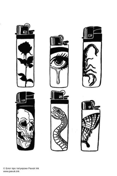 Эскизы тату сигареты