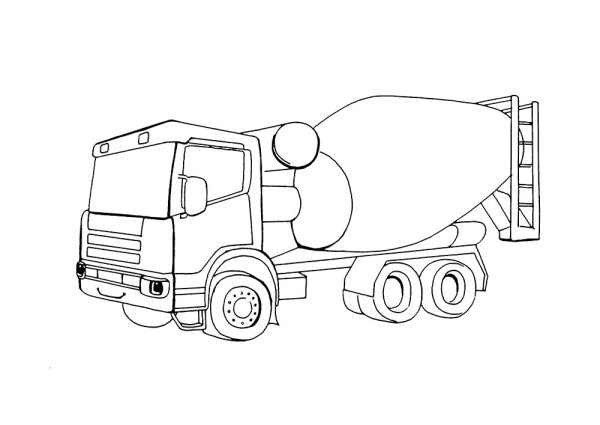 Раскраска КАМАЗ бетономешалка