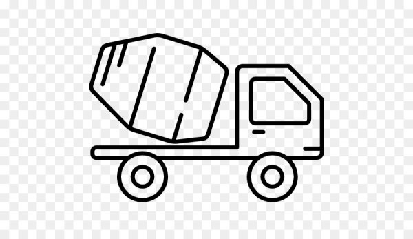 Бетономешалка ручная рисунок для детей на белом фоне