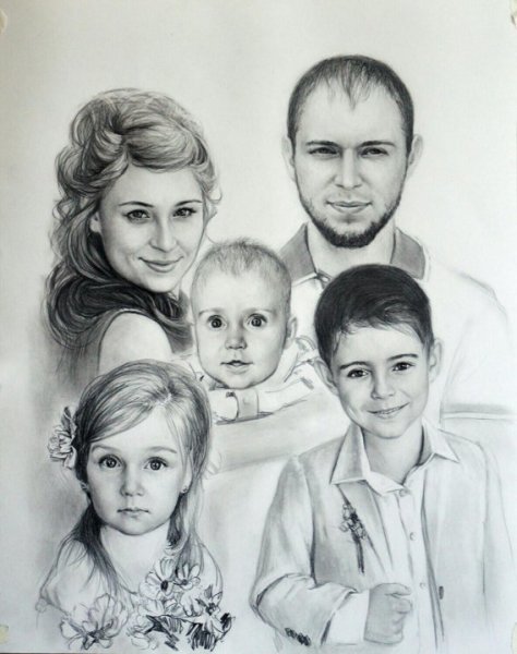 Семья рисунок карандашом