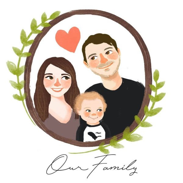 Рисование портрет семьи