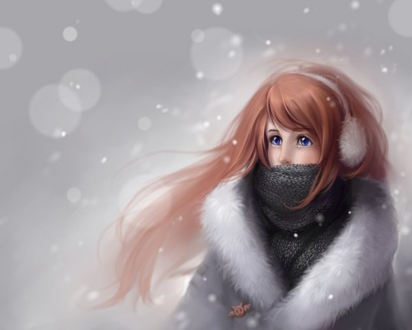 Нарисованные девушки зимой