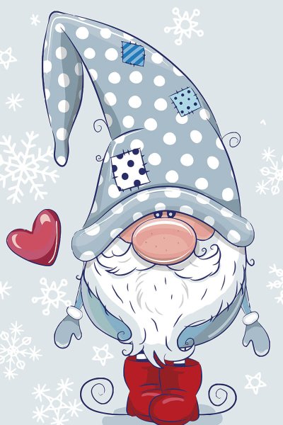 Рисование новогодние гномики