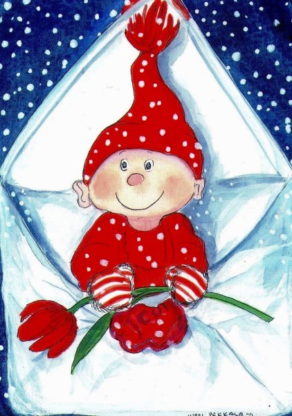 Новогодние открытки с гномами