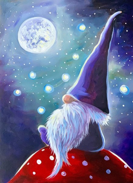 Рисование новогодние гномики