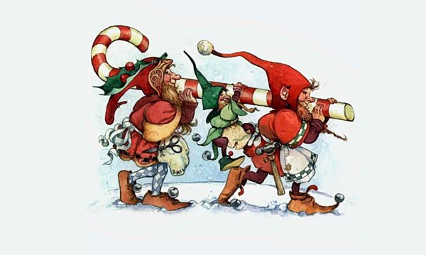 Новогодние Гномы иллюстрации