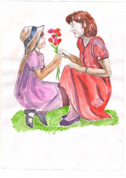 Рисунок моя любимая мама