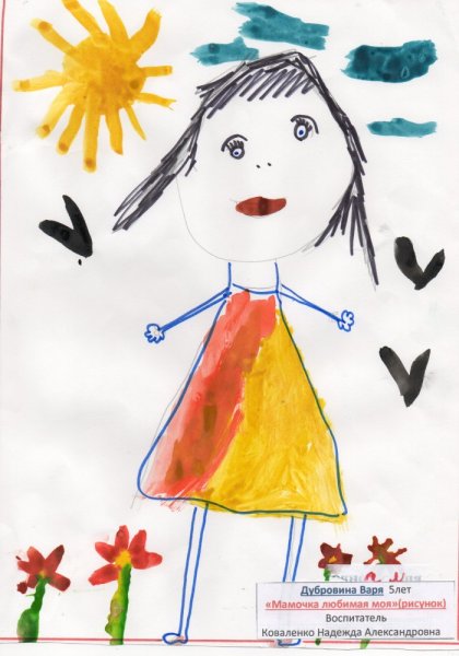 Рисуем маму в детском саду