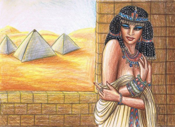 Рисунок Клеопатры в древнем Египте