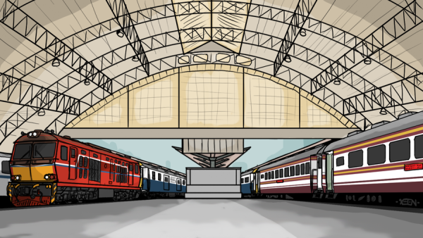 Вокзал рисовать