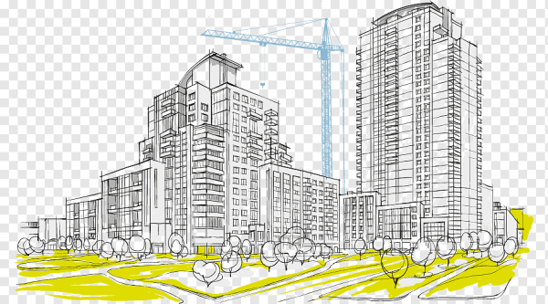 Многоэтажное здание скетч