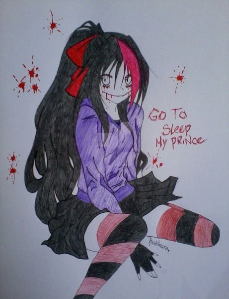 Аниме раскраска крипипаста Бен Джефф