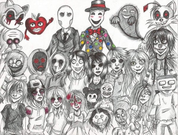 Раскраски крипипаста Джефф