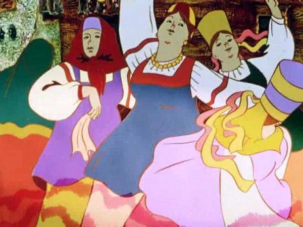 Хоровод людей в национальных костюмах