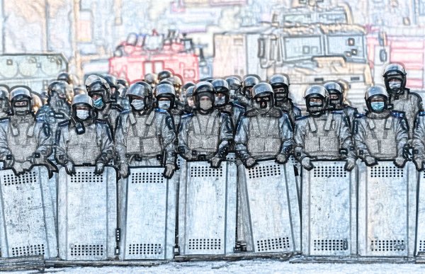 ОМОН С щитами арт