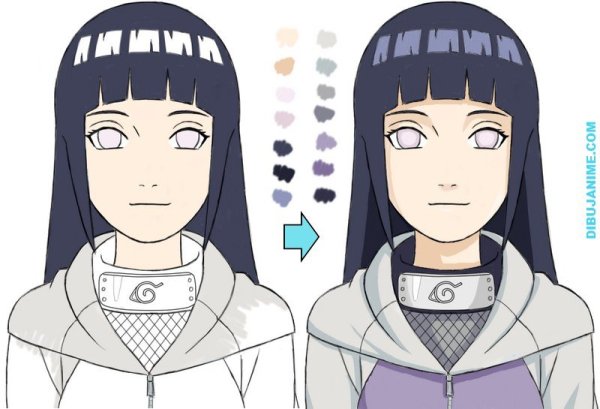 Аниме Наруто Хината для срисовки