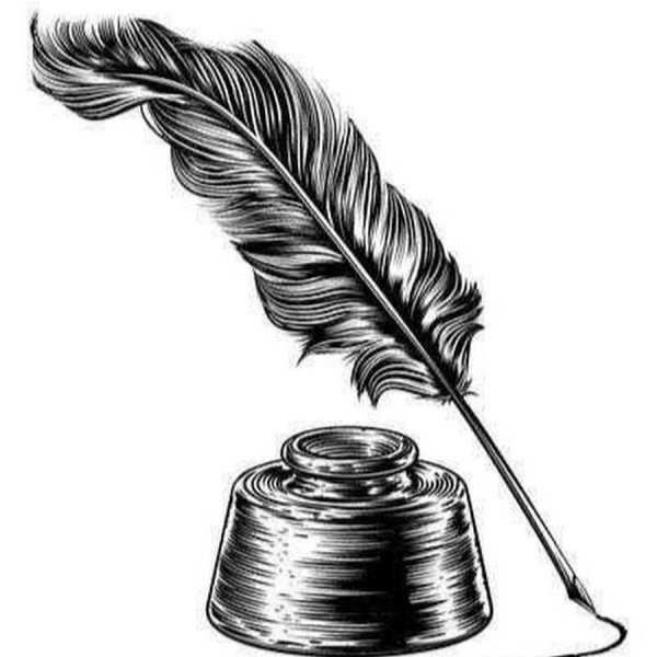 Перо с чернилами карандашом