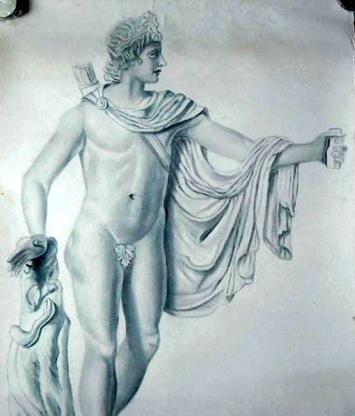 Голова Аполлона рисунок